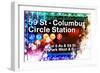 NYC Watercolor Collection - 59St Columbus Circle Station-Philippe Hugonnard-Framed Art Print