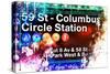 NYC Watercolor Collection - 59St Columbus Circle Station-Philippe Hugonnard-Stretched Canvas