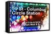 NYC Watercolor Collection - 59St Columbus Circle Station-Philippe Hugonnard-Framed Stretched Canvas