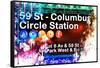 NYC Watercolor Collection - 59St Columbus Circle Station-Philippe Hugonnard-Framed Stretched Canvas