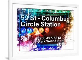 NYC Watercolor Collection - 59St Columbus Circle Station-Philippe Hugonnard-Framed Art Print