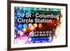 NYC Watercolor Collection - 59St Columbus Circle Station-Philippe Hugonnard-Framed Art Print