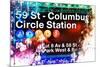 NYC Watercolor Collection - 59St Columbus Circle Station-Philippe Hugonnard-Mounted Art Print