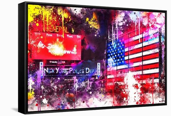 NYC Watercolor Collection - American Colors-Philippe Hugonnard-Framed Stretched Canvas