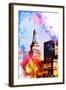 NYC Watercolor Collection - At the Top of the Empire-Philippe Hugonnard-Framed Art Print