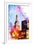 NYC Watercolor Collection - At the Top of the Empire-Philippe Hugonnard-Framed Art Print