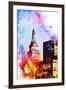 NYC Watercolor Collection - At the Top of the Empire-Philippe Hugonnard-Framed Art Print