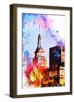 NYC Watercolor Collection - At the Top of the Empire-Philippe Hugonnard-Framed Art Print