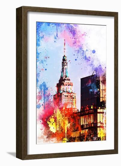 NYC Watercolor Collection - At the Top of the Empire-Philippe Hugonnard-Framed Art Print