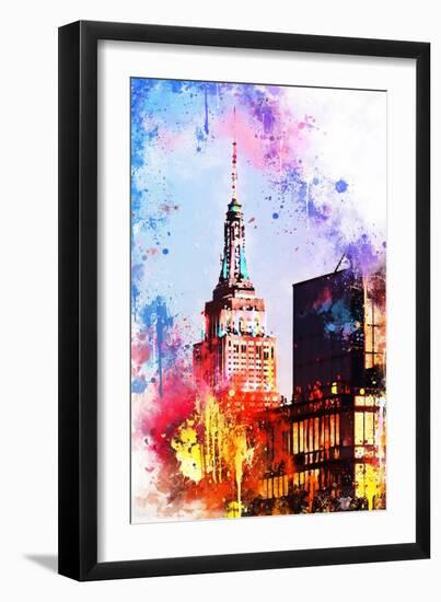 NYC Watercolor Collection - At the Top of the Empire-Philippe Hugonnard-Framed Art Print