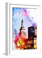 NYC Watercolor Collection - At the Top of the Empire-Philippe Hugonnard-Framed Art Print