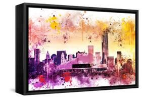 NYC Watercolor Collection - At the Top-Philippe Hugonnard-Framed Stretched Canvas