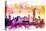 NYC Watercolor Collection - At the Top-Philippe Hugonnard-Stretched Canvas