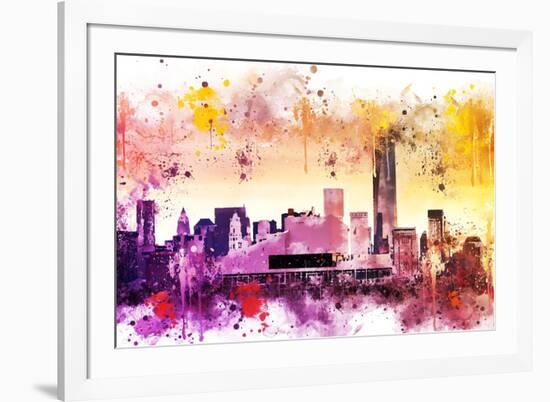 NYC Watercolor Collection - At the Top-Philippe Hugonnard-Framed Art Print