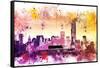 NYC Watercolor Collection - At the Top-Philippe Hugonnard-Framed Stretched Canvas