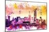 NYC Watercolor Collection - At the Top-Philippe Hugonnard-Mounted Premium Giclee Print