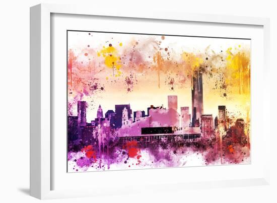 NYC Watercolor Collection - At the Top-Philippe Hugonnard-Framed Art Print