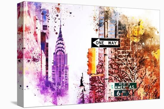 NYC Watercolor Collection - Avenue of the Americas-Philippe Hugonnard-Stretched Canvas