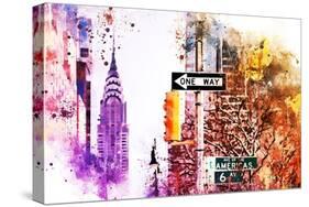 NYC Watercolor Collection - Avenue of the Americas-Philippe Hugonnard-Stretched Canvas