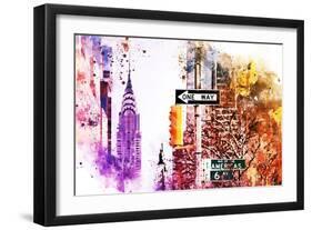 NYC Watercolor Collection - Avenue of the Americas-Philippe Hugonnard-Framed Art Print