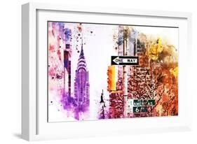 NYC Watercolor Collection - Avenue of the Americas-Philippe Hugonnard-Framed Art Print