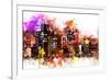 NYC Watercolor Collection - Black night on Manhattan-Philippe Hugonnard-Framed Art Print