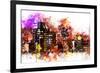 NYC Watercolor Collection - Black night on Manhattan-Philippe Hugonnard-Framed Art Print