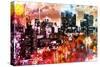 NYC Watercolor Collection - Black Skyscrapers-Philippe Hugonnard-Stretched Canvas