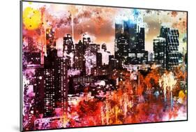 NYC Watercolor Collection - Black Skyscrapers-Philippe Hugonnard-Mounted Art Print