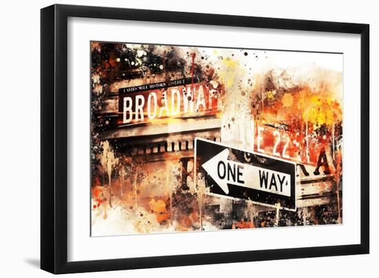 NYC Watercolor Collection - Broadway One Way-Philippe Hugonnard-Framed Art Print