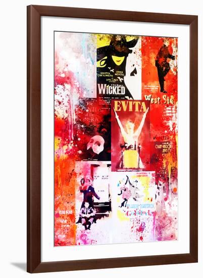 NYC Watercolor Collection - Broadway Shows II-Philippe Hugonnard-Framed Art Print