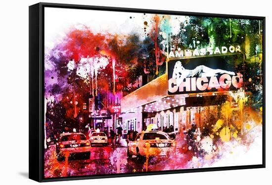 NYC Watercolor Collection - Broadway-Philippe Hugonnard-Framed Stretched Canvas