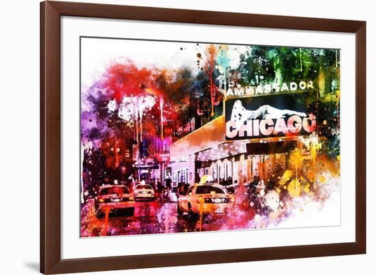 NYC Watercolor Collection - Broadway-Philippe Hugonnard-Framed Art Print