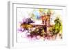 NYC Watercolor Collection - Brooklyn Bridge-Philippe Hugonnard-Framed Premium Giclee Print