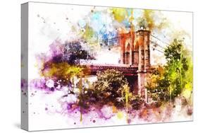 NYC Watercolor Collection - Brooklyn Bridge-Philippe Hugonnard-Stretched Canvas
