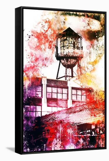 NYC Watercolor Collection - Brooklyn Industry-Philippe Hugonnard-Framed Stretched Canvas