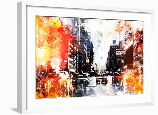 NYC Watercolor Collection - Busy-Philippe Hugonnard-Framed Art Print