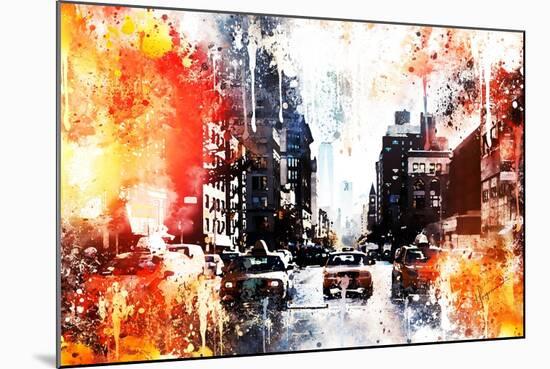 NYC Watercolor Collection - Busy-Philippe Hugonnard-Mounted Art Print