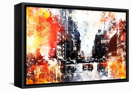 NYC Watercolor Collection - Busy-Philippe Hugonnard-Framed Stretched Canvas