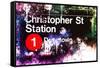 NYC Watercolor Collection - Christopher St Station-Philippe Hugonnard-Framed Stretched Canvas