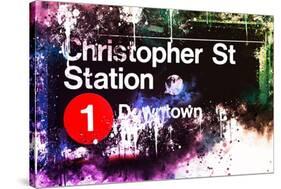 NYC Watercolor Collection - Christopher St Station-Philippe Hugonnard-Stretched Canvas