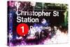 NYC Watercolor Collection - Christopher St Station-Philippe Hugonnard-Stretched Canvas