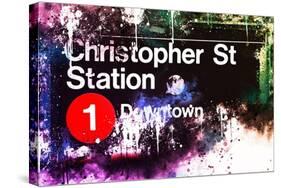 NYC Watercolor Collection - Christopher St Station-Philippe Hugonnard-Stretched Canvas