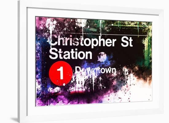 NYC Watercolor Collection - Christopher St Station-Philippe Hugonnard-Framed Art Print