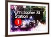 NYC Watercolor Collection - Christopher St Station-Philippe Hugonnard-Framed Art Print
