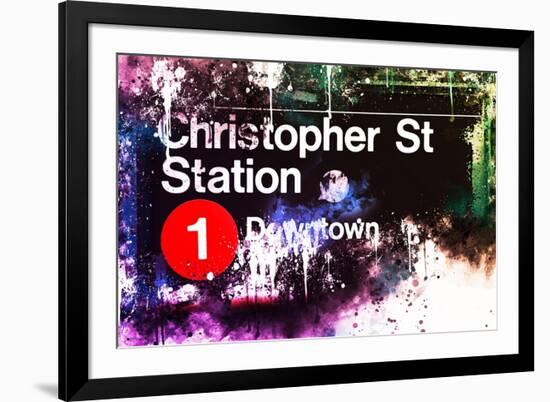 NYC Watercolor Collection - Christopher St Station-Philippe Hugonnard-Framed Art Print