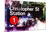 NYC Watercolor Collection - Christopher St Station-Philippe Hugonnard-Mounted Art Print