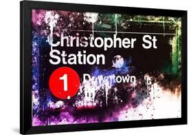 NYC Watercolor Collection - Christopher St Station-Philippe Hugonnard-Framed Art Print