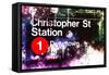 NYC Watercolor Collection - Christopher St Station-Philippe Hugonnard-Framed Stretched Canvas