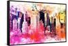 NYC Watercolor Collection - City of Colors-Philippe Hugonnard-Framed Stretched Canvas